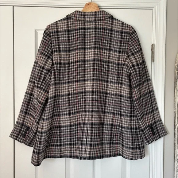 Talbots Double Breasted Bradwell Plaid Blazer 14 P Petite Office Career Business - Picture 10 of 11